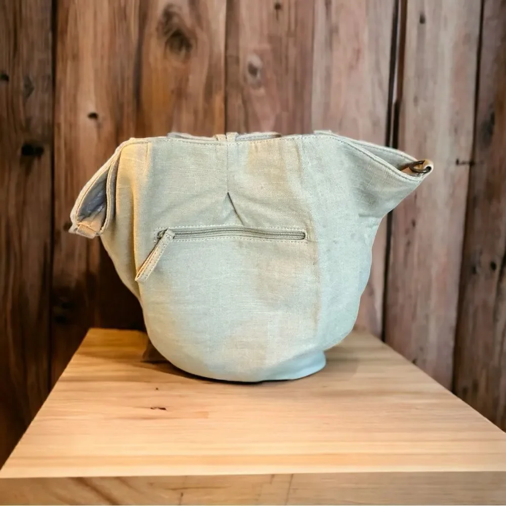 J. Jill Women’s Tan Linen Woven Tote Hobo Hand Bag